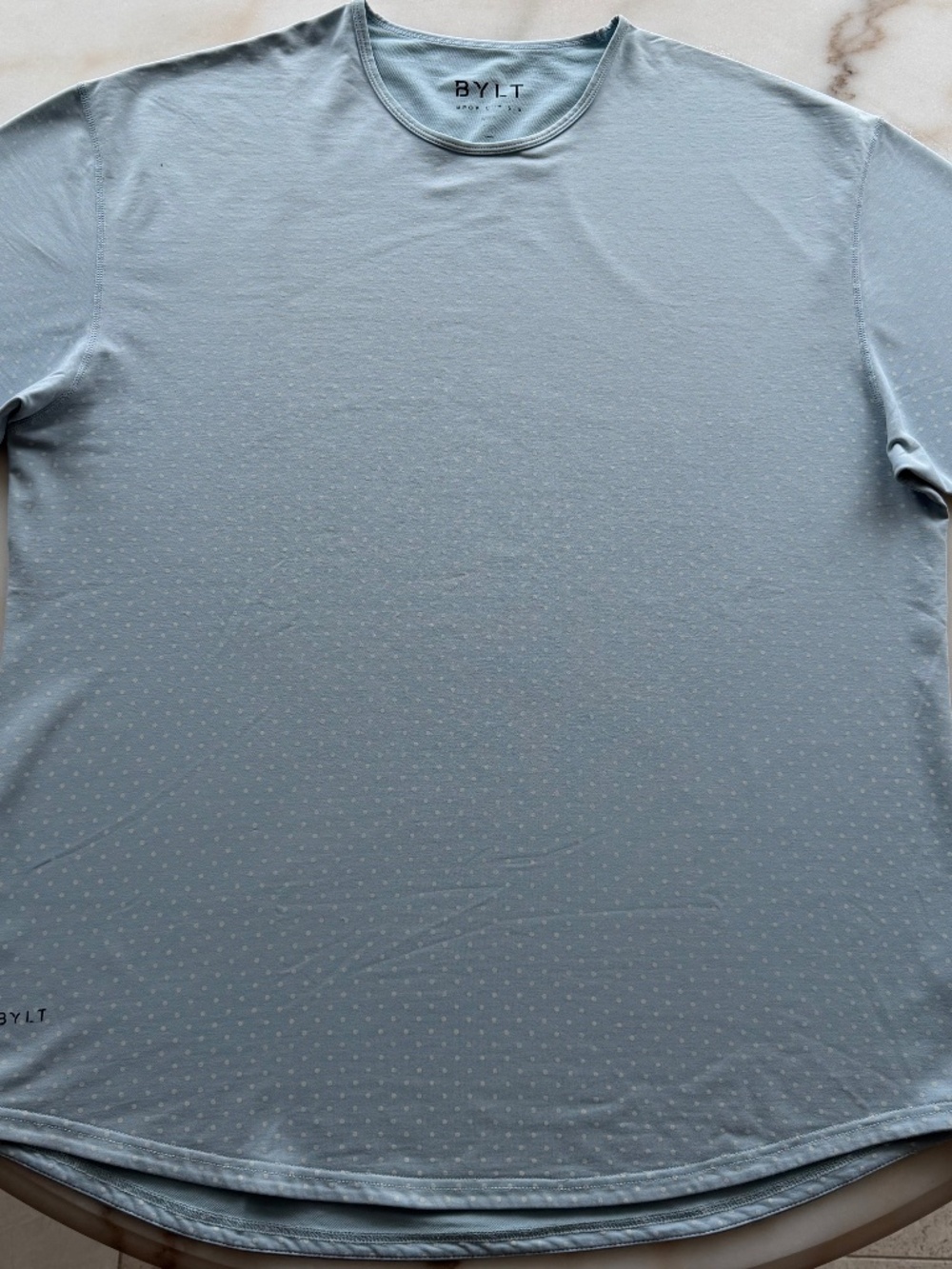 BYLT / XXL / LUX / 70% Cotton, 25% Polyester, 5% Spandex / Light Blue w/Polka